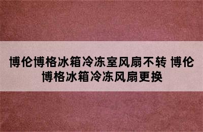 博伦博格冰箱冷冻室风扇不转 博伦博格冰箱冷冻风扇更换